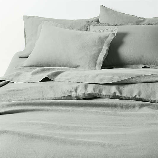 Aire Natural Hemp Shadow Sage Green Full/Queen Duvet Cover