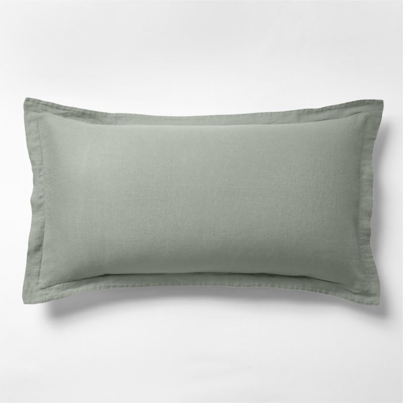 Viewing product image New Natural Hemp Sage Shadow Green King Bed Pillow Sham - image 1 of 5