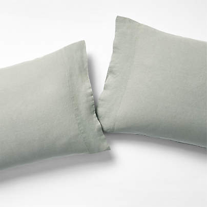 Aire Natural Hemp Shadow Sage Green King Pillowcases, Set of 2