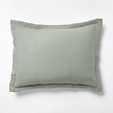 View Aire Natural Hemp Shadow Sage Green Standard Bed Pillow Sham details