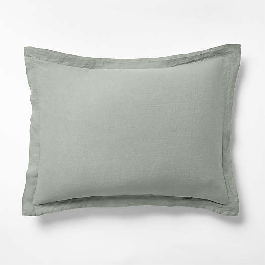 Aire Natural Hemp Shadow Sage Green Standard Bed Pillow Sham