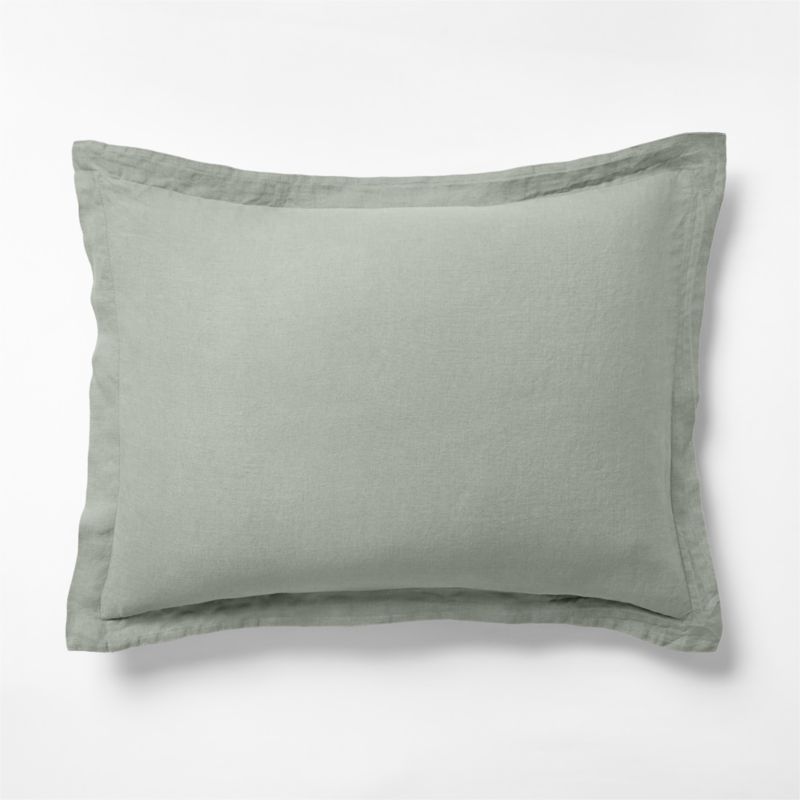 New Natural Hemp Sage Shadow Green King Bed Pillow Sham