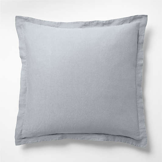 Natural Hemp Smoke Blue Euro Bed Pillow Sham