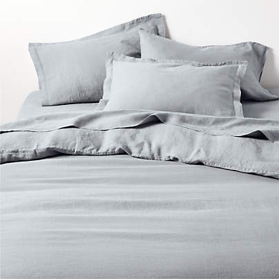 Aire Natural Hemp Smoke Blue King Duvet Cover