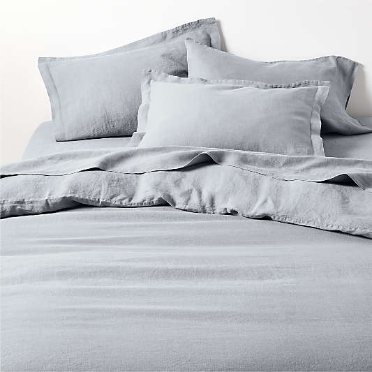 Aire Natural Hemp Smoke Blue Full/Queen Duvet Cover