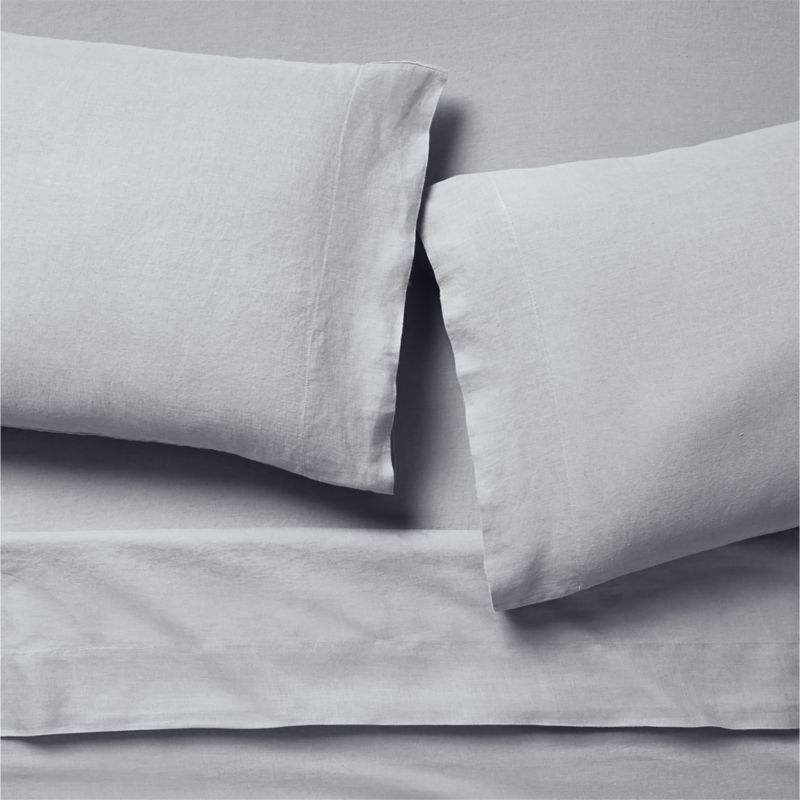 Viewing product image New Natural Hemp Smoke Blue King Bed Sheet Set - image 1 of 4