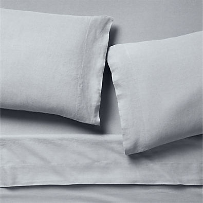 View New Natural Hemp Smoke Blue Queen Bed Sheet Set details