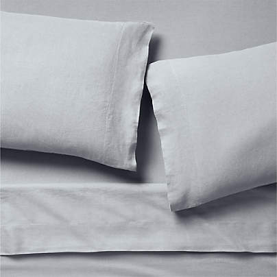 Aire Natural Hemp Smoke Blue Full Bed Sheet Set