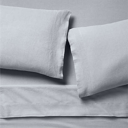 Aire Natural Hemp Smoke Blue Full Bed Sheet Set