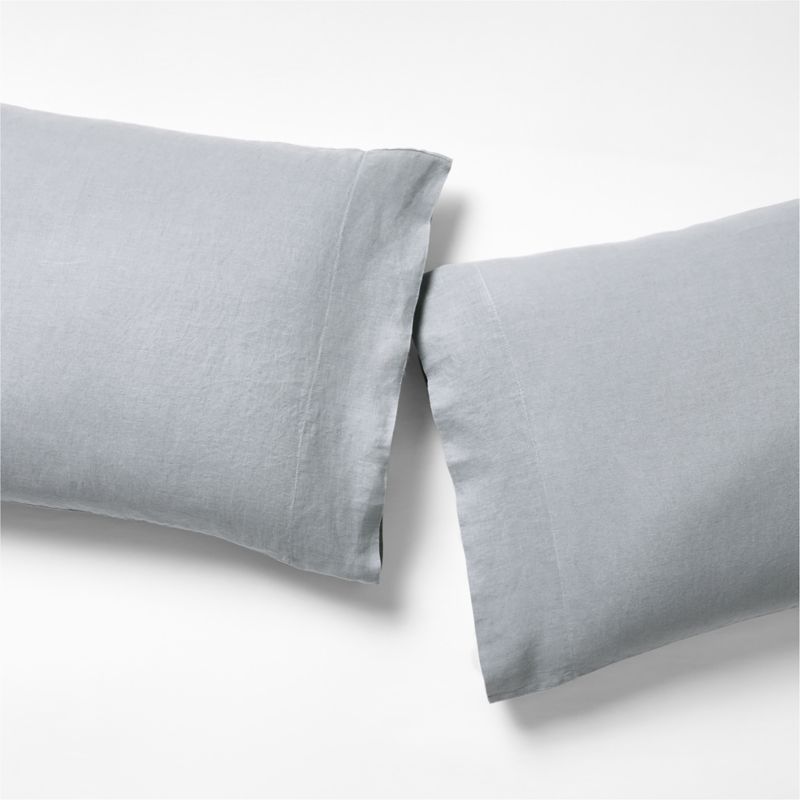 Viewing product image New Natural Hemp Smoke Blue King Pillowcases, Set of 2 - image 1 of 3