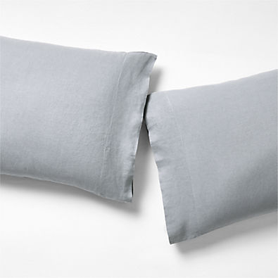View Aire Natural Hemp Smoke Blue Standard Pillowcases, Set of 2 details