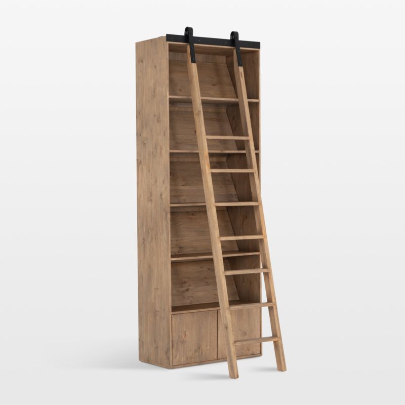 Natasha Solid Pine Wood Bookcase with Ladder Set - image 4 of 10