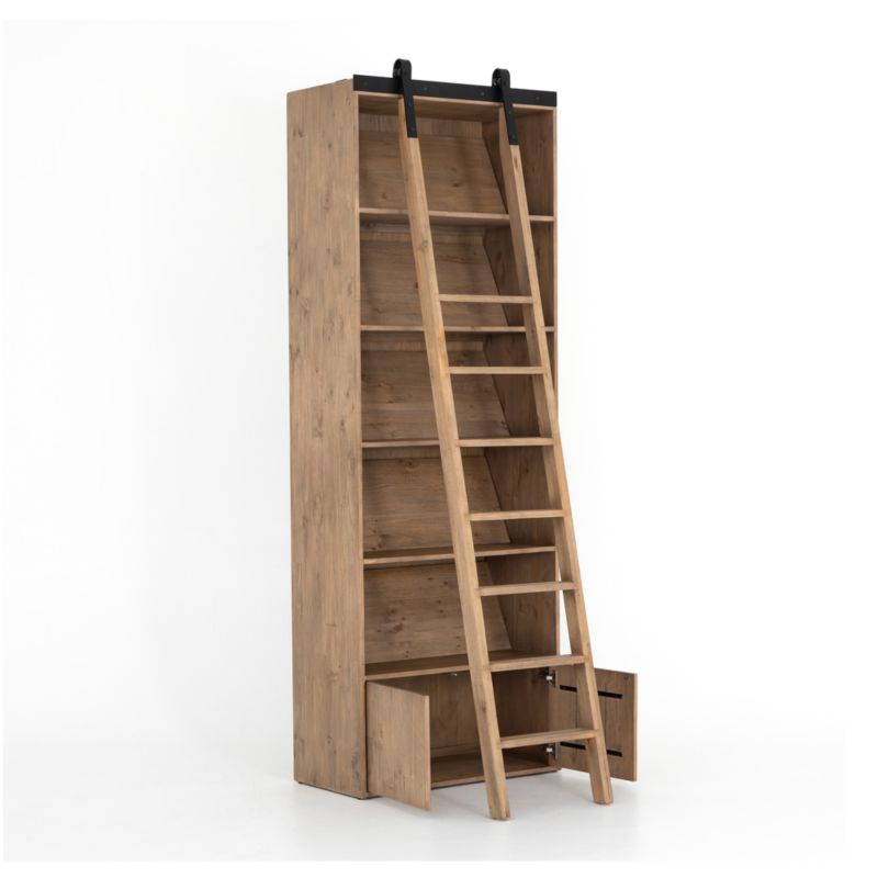 Natasha Solid Pine Wood Bookcase with Ladder Set - image 5 of 10