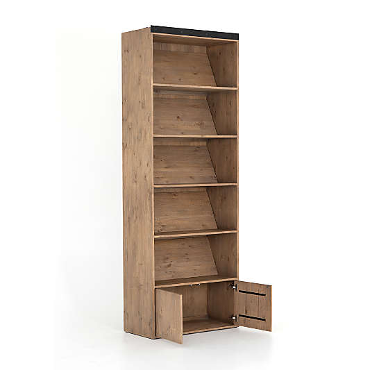 Natasha Solid Pine Wood Bookcase with Shelves