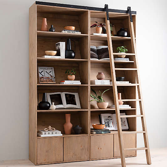 Natasha Solid Pine Wood Bookcase with Shelves