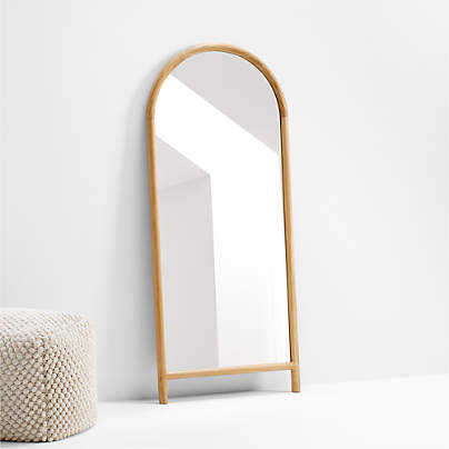 Natia Oak Arch Floor Mirror 30"x70"