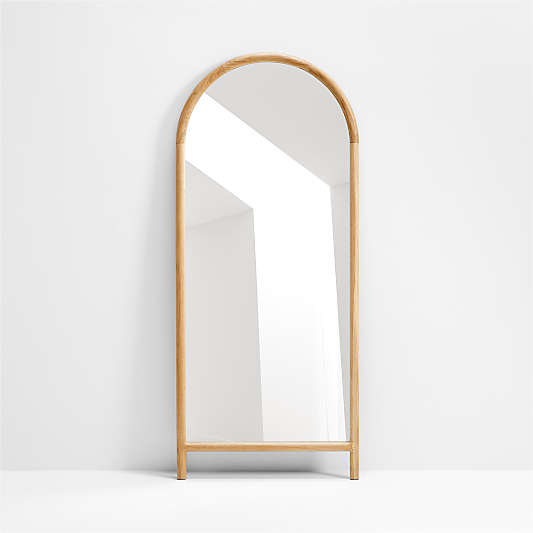 Natia Oak Arch Floor Mirror 30"x70"