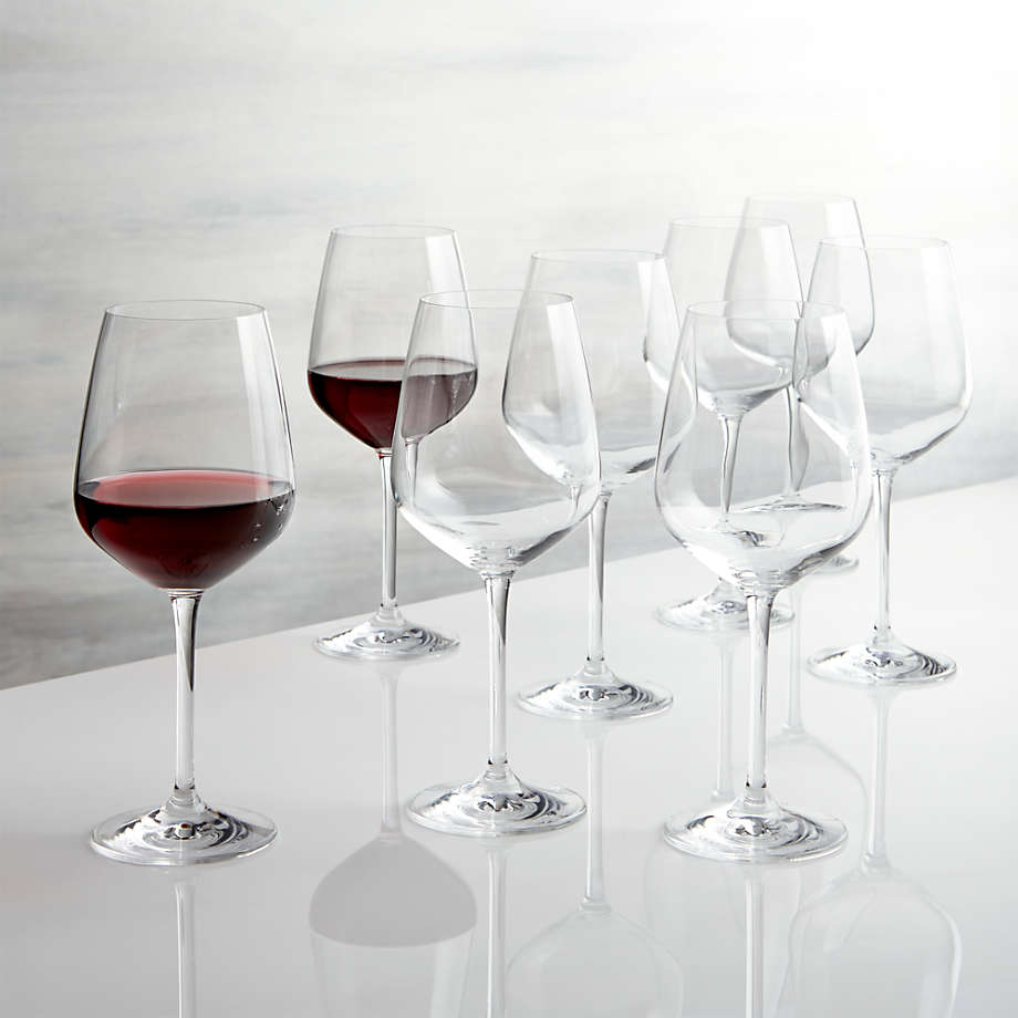 Nattie Red Wine Glass | Crate & Barrel- Set of 8