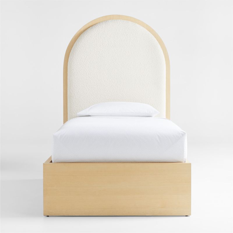 Natural Bridges Kids Twin Light Wood Bed with Arched Headboard