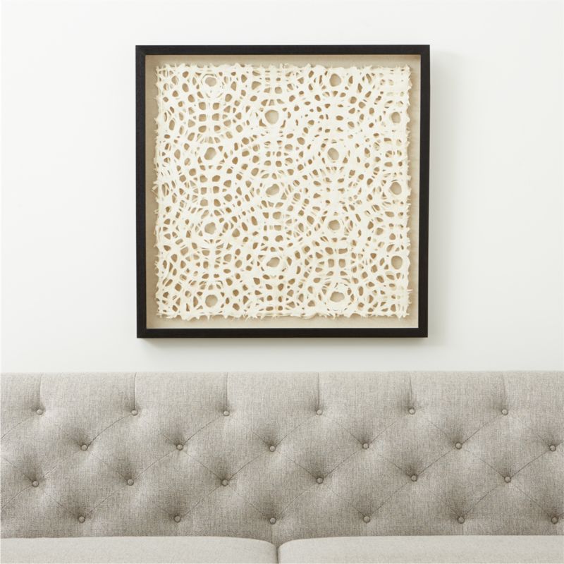"Natural Circles" Framed Hand-Crafted Paper Wall Art 31.5"x1.8"