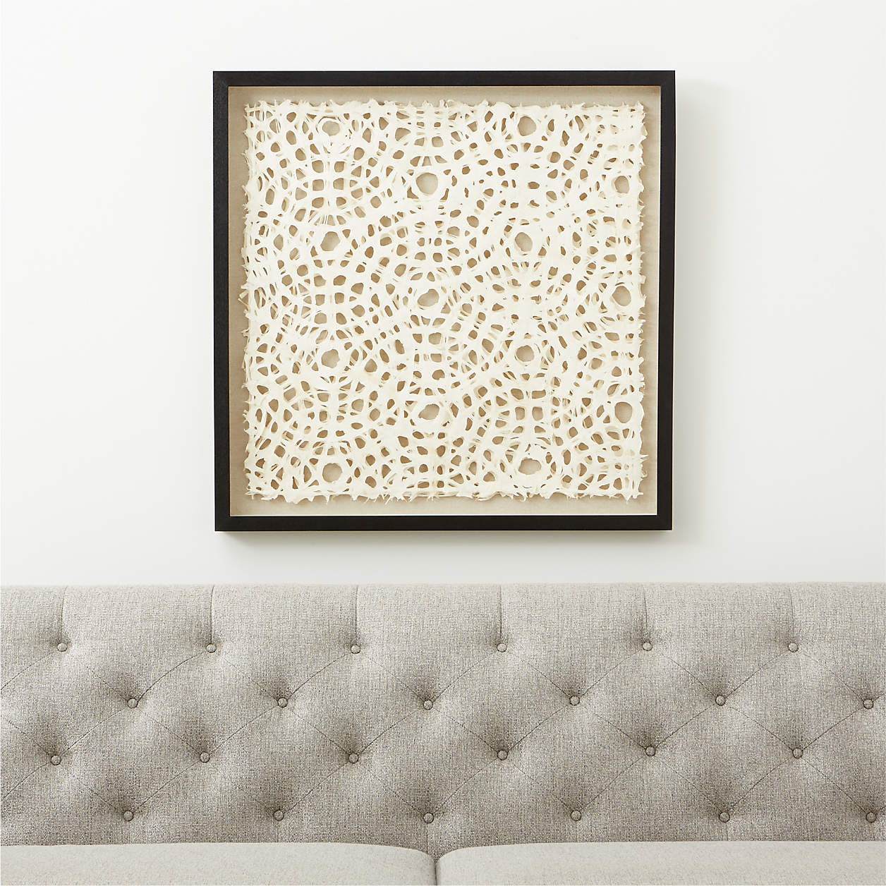 'Natural Circles' Framed HandCrafted Paper Wall Art 31.5"x1.8