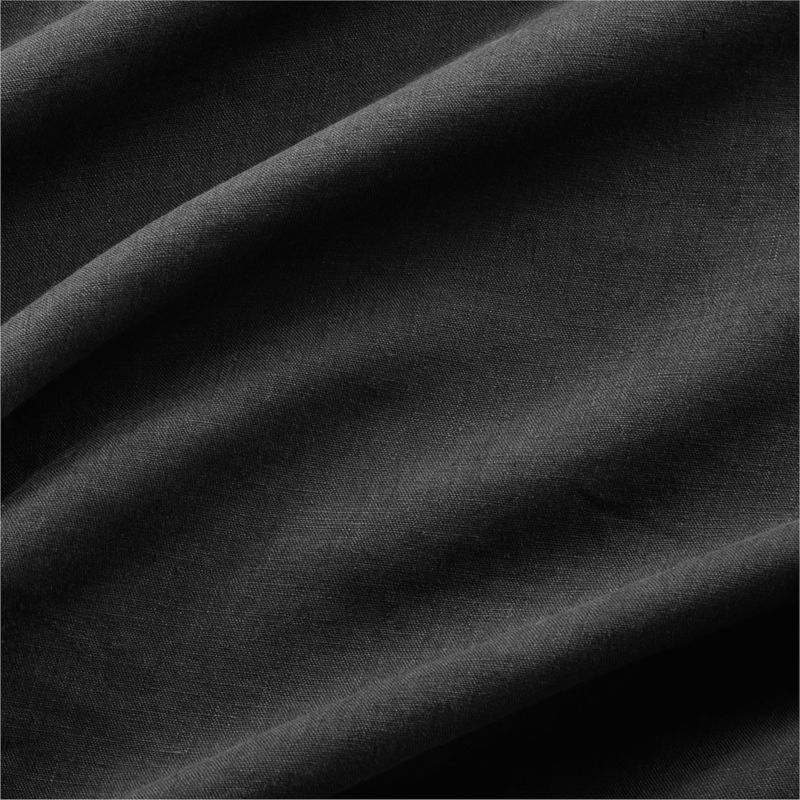 Black/Grey Natural Hemp Fiber Reversible Full/Queen Duvet Cover