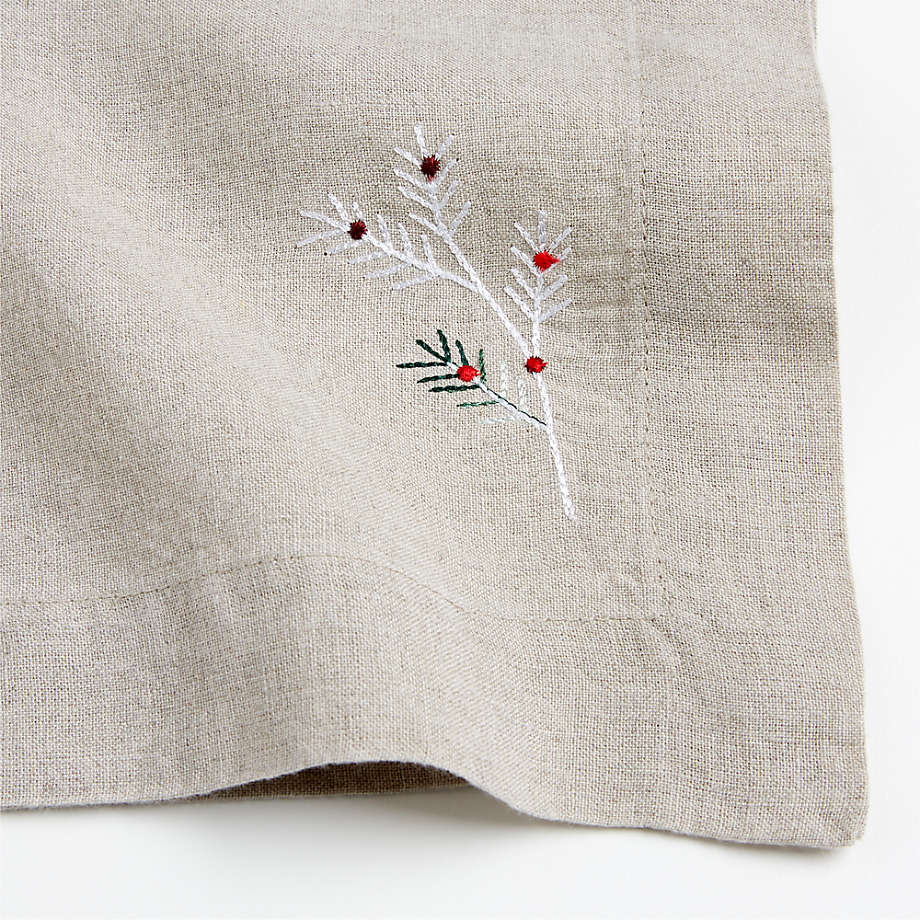 Sprig Monogrammed Embroidered Cloth Napkins - Set of 4 napkins