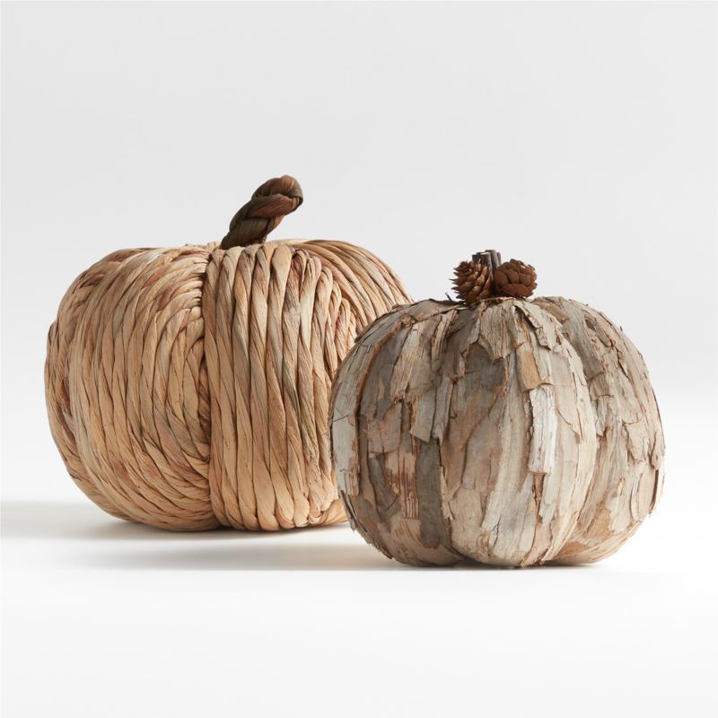 Small Wood Chip Pumpkin | Crate & Barrel