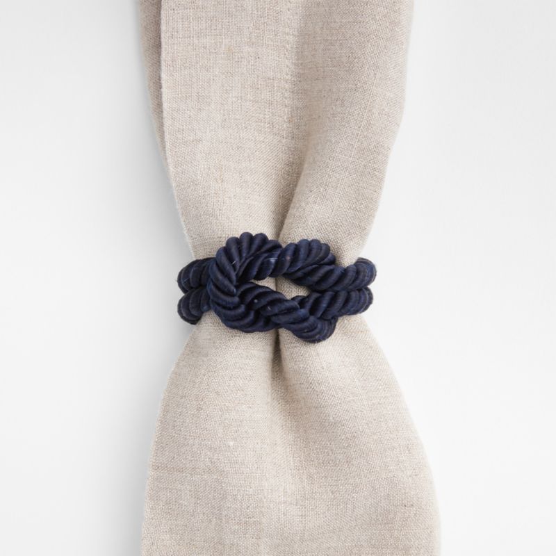 Navy Blue Nautical Rope Napkin Ring - image 0 of 2