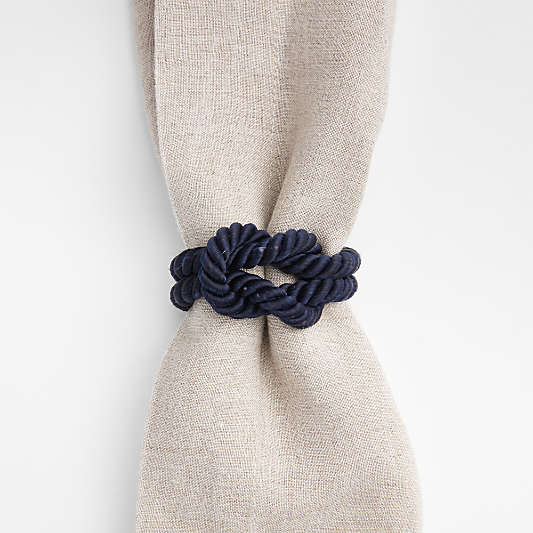 Navy Blue Nautical Rope Napkin Ring