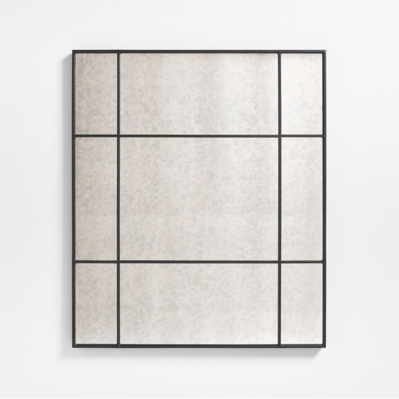 Navara Black Antiqued Wall Mirror 40"x47"