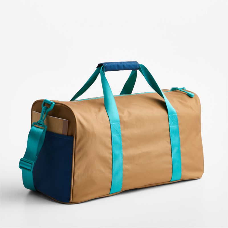 Navy and Ochre Colorblock Kids Duffel Bag - image 3 of 7