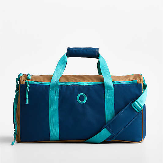 Navy and Ochre Colorblock Kids Duffel Bag