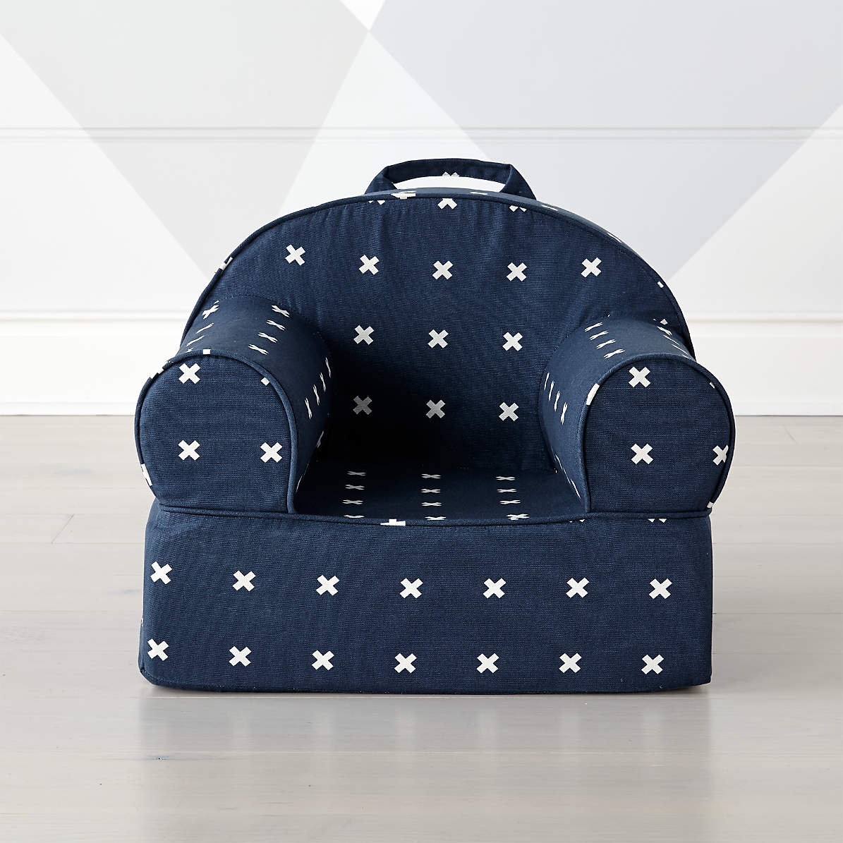 Small X Print Navy Personalized Kids Lounge Nod Chair Reviews