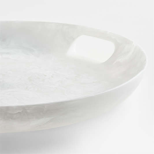 Naya White Resin 17.75" Round Serving Tray