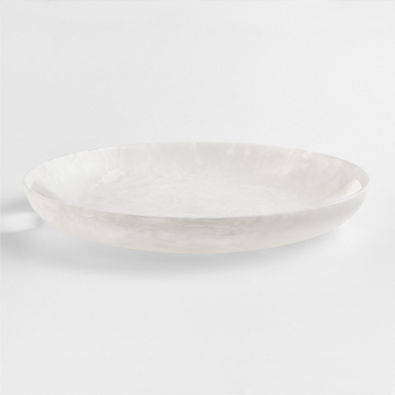 View Naya White Resin 17.75" Round Serving Tray details