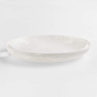 Naya White Resin 17.75" Round Serving Tray