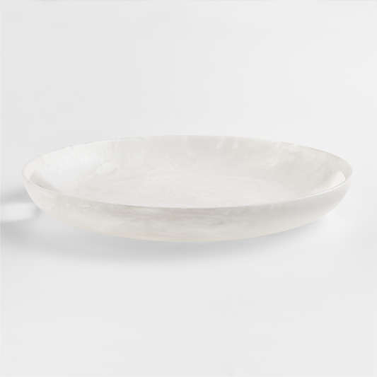 Naya White Resin 17.75" Round Serving Tray