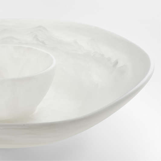 Naya White Resin Chip and Dip Bowl