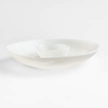 Naya White Resin Chip and Dip Bowl | Crate & Barrel