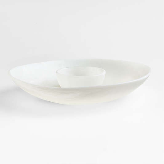 Naya White Resin Chip and Dip Bowl