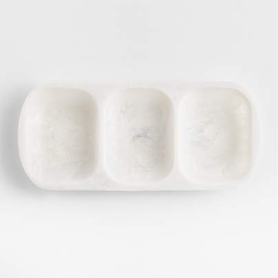 Naya White Resin Divided 3-Part Server