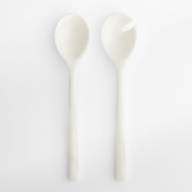 View Naya White Resin Salad Servers, Set of 2 details