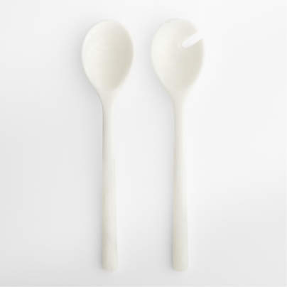 Naya White Resin Salad Servers, Set of 2