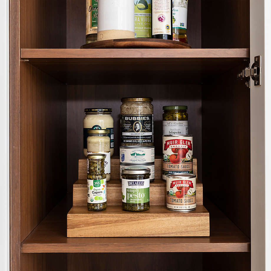 NeatMethod Acacia Wood Tiered Spice Rack Crate Barrel