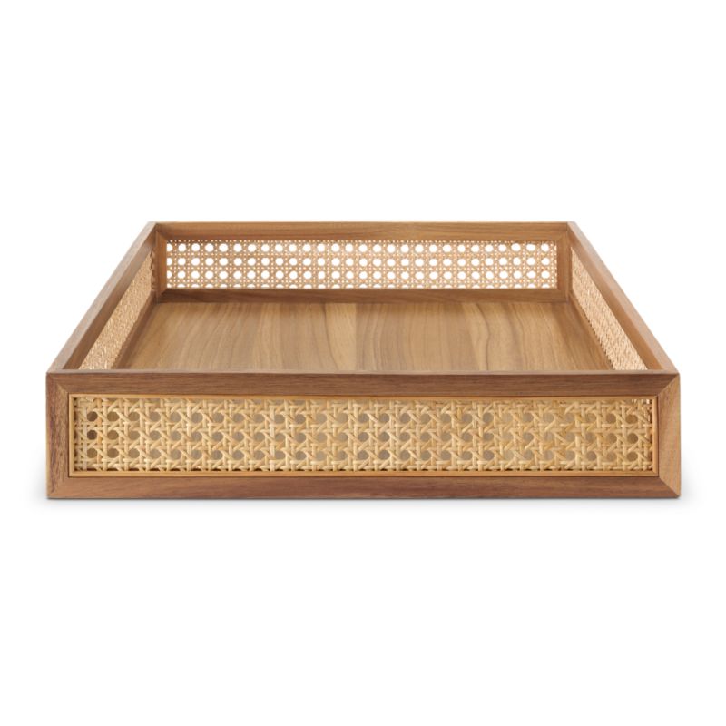 NeatMethod Cane and Wood Decorative Tray - image 2 of 3