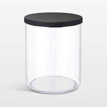Crate & Barrel 20-Piece Round Glass Storage Containers with Dark Wood Lids  + Reviews