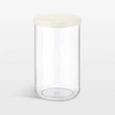 NeatMethod Large Clear Canister with Bone White Lid