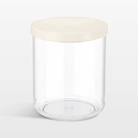 NeatMethod Medium Clear Canister with Bone White Lid