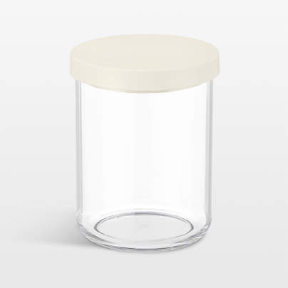 NeatMethod Small Clear Canister with Bone White Lid